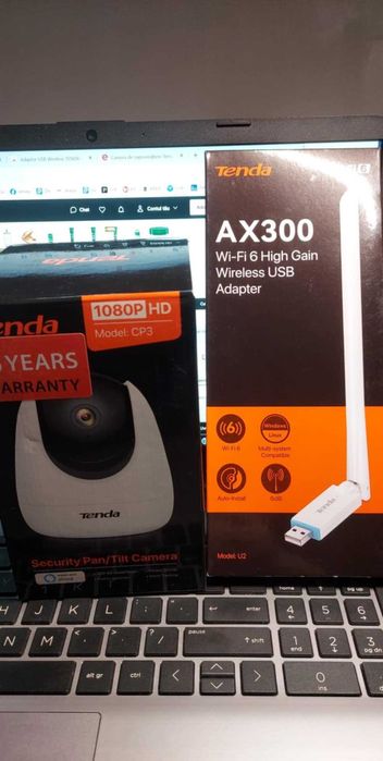 Adaptor USB Wireless TENDA si Camera de supraveghere Smart CP3, 360gr