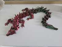 Dragon cu articulații 3d din plastic PLA 30 cm culori diverse culori