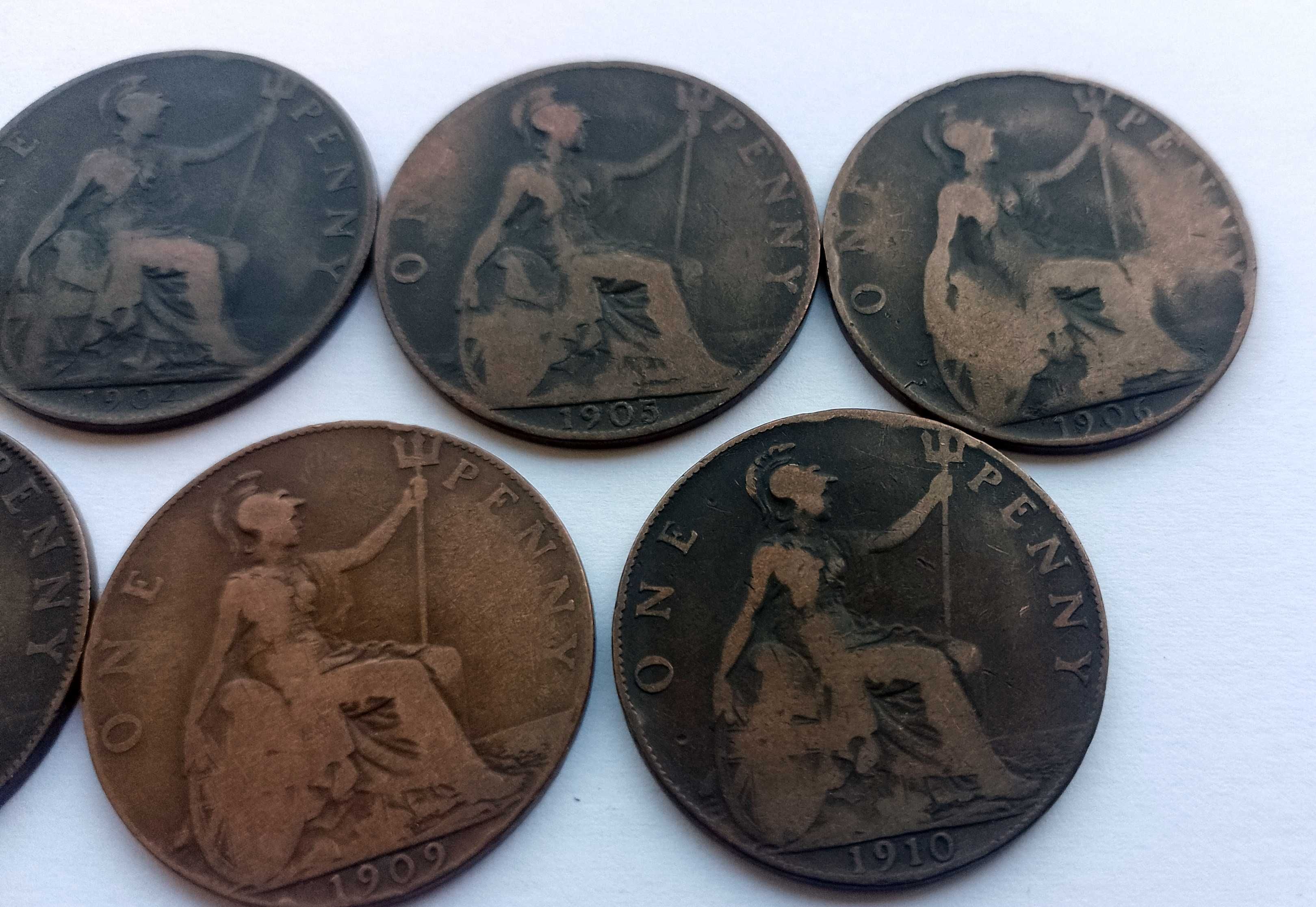Lot 9 Monede 1 penny Anglia- consecutive 1902-1910