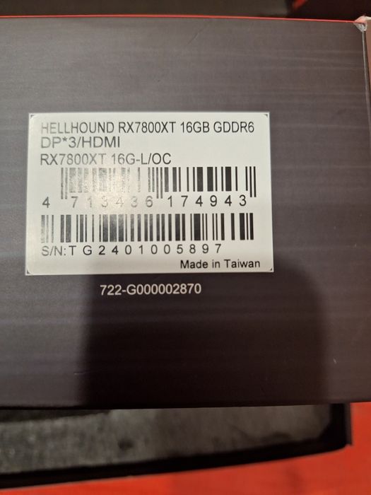 Vand Rx 7800 xt 16gb 256b