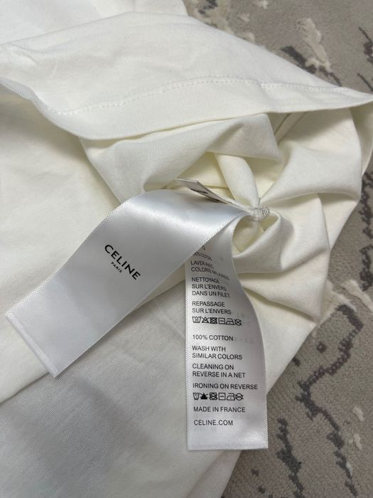 Tricou Celine Paris – Alb cu detalii negre