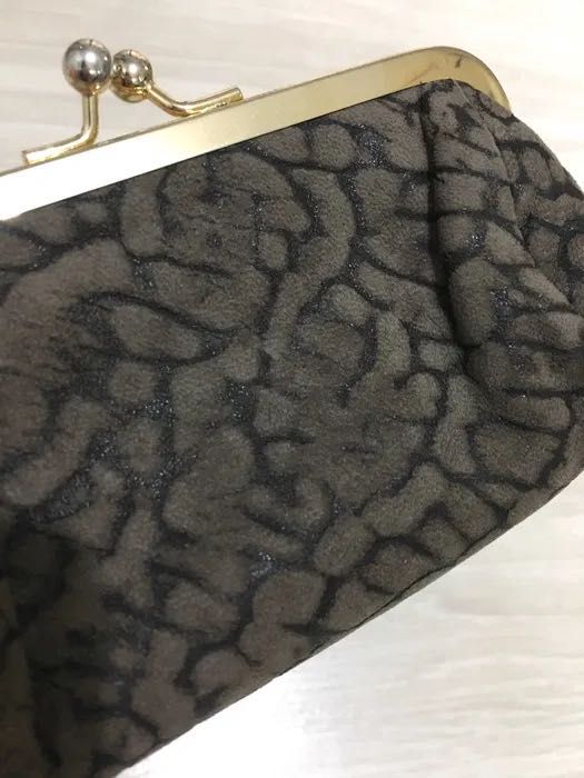 Portofel portmoneu piele cu animal print si inchidere metalica clutch