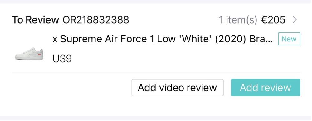 Vând Nike x Supreme Air Force 1 Low White