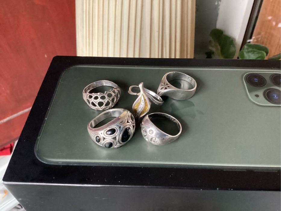 Сет от 5бр. сребърни пръстени 925