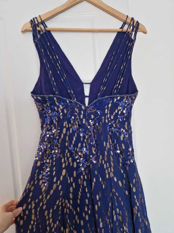 Applique and Beaded Violet Dress