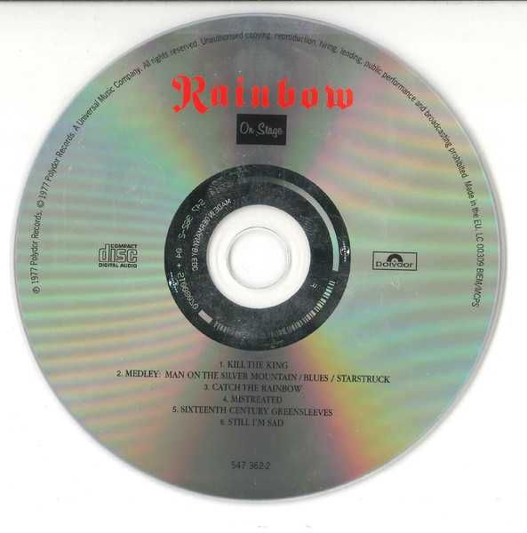 CD Ritchie Blackmore's Rainbow - On Stage 1976