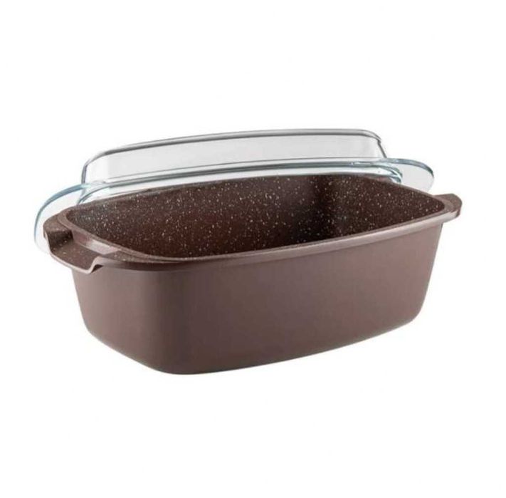 Съд за печене с капак 32x8cm, 4.8L, шоколад,  лят алуминий