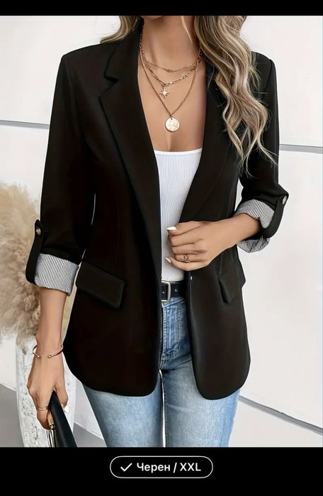 Дамско сако черно размер 2xl
