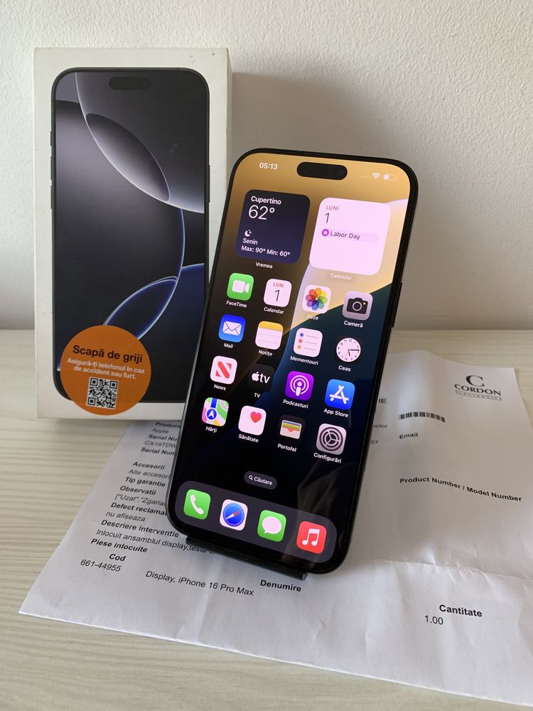 Iphone 16 Pro Max 256Gb - 100% Baterie - GARANTIE !!