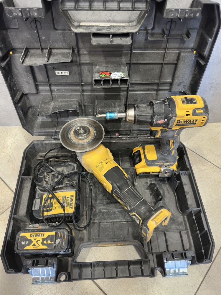 Безжичен безчетков комплект DeWALT флекс и винтоверт DCD708 DCG405