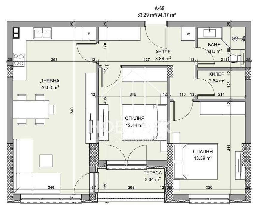 Продава се Тристаен апартамент в Варна, Владислав Варненчик - 94 кв.м за 1163 €/кв.м - Снимка #2