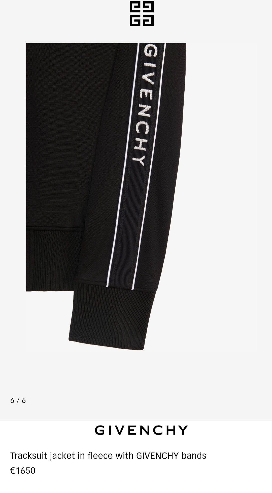 Givenchy tracksuit jacket in fleece with GIVENCHY bands