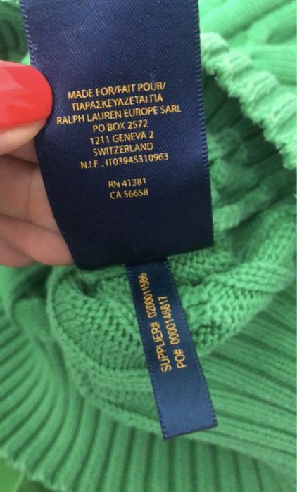 Pulover polo by Ralph Lauren, dama, verde,xs