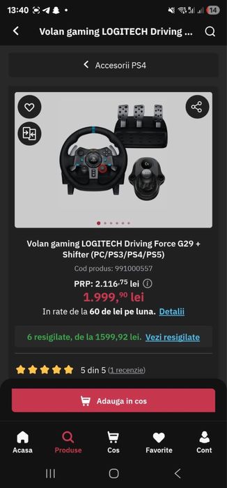 Volan cu pedale logitech g29