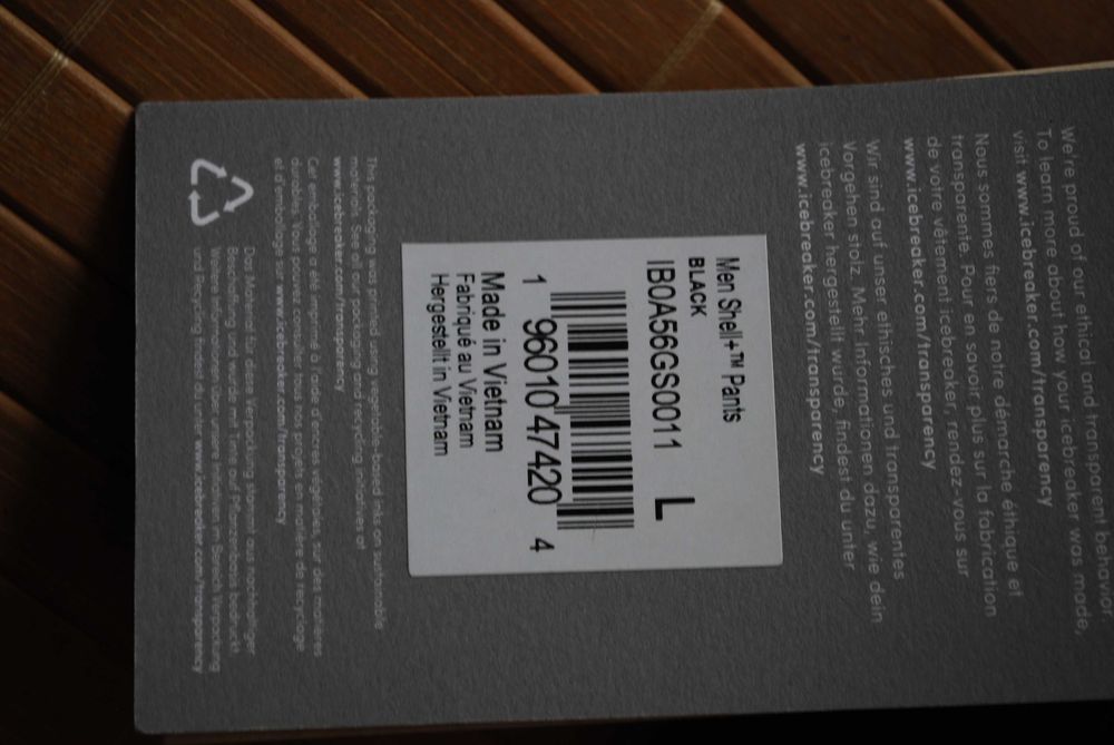 НОВ Icebreaker Shell+ ски панталон долнище Мъжки L 100% мерино wool