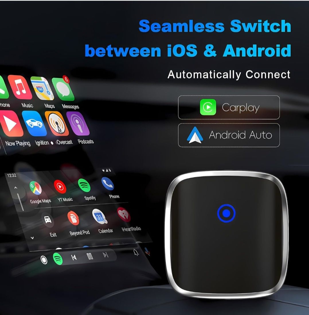 2в1 безжичен адаптер Carplay/безжичен адаптер Android Auto