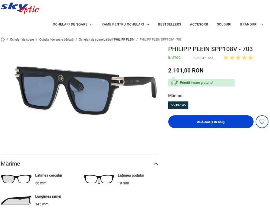Ochelari de soare PHILIPP PLEIN SPP108V - 703.