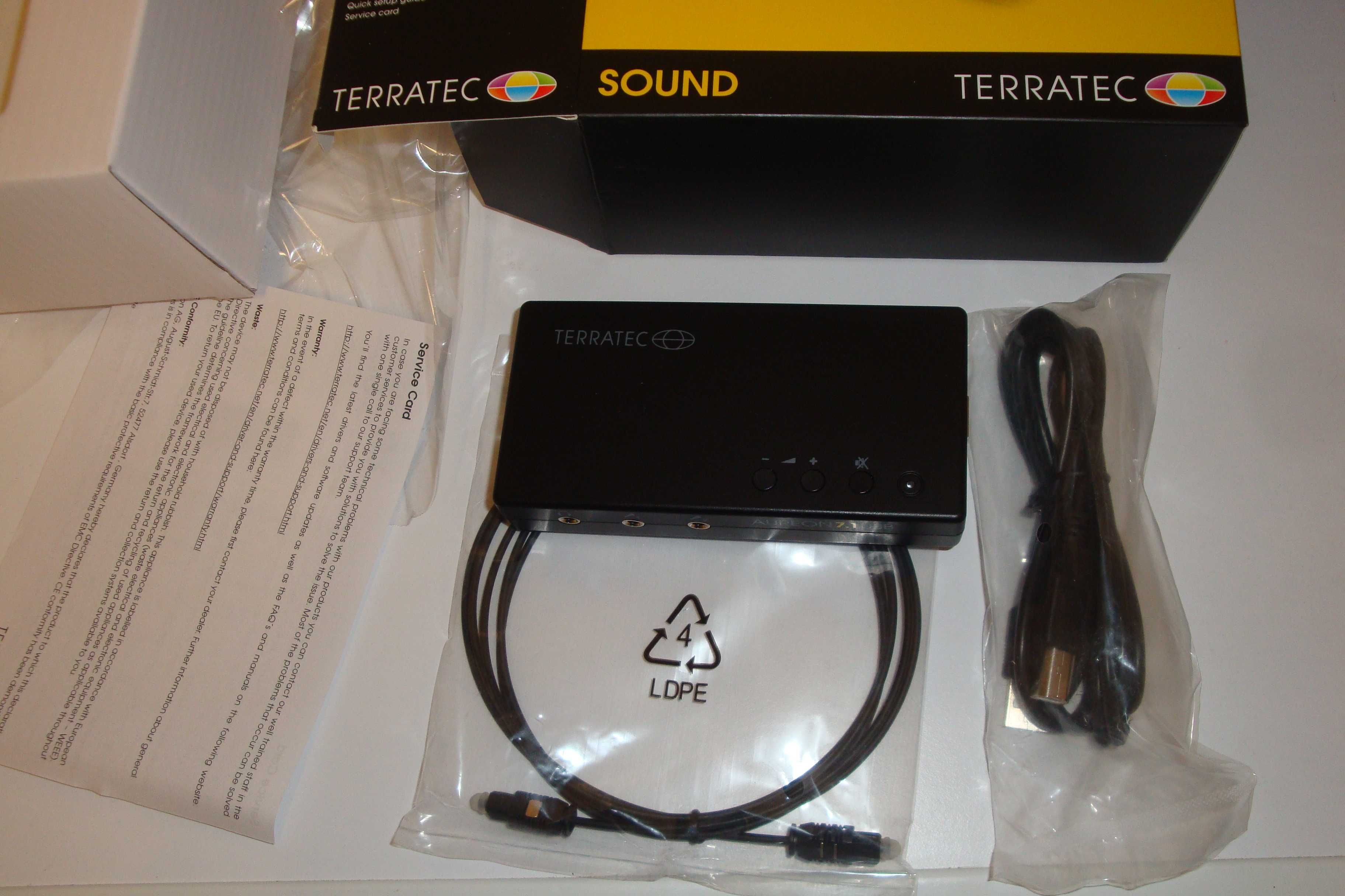Aureon Terratec sound card usb placa audio externa 7.1 surround optic