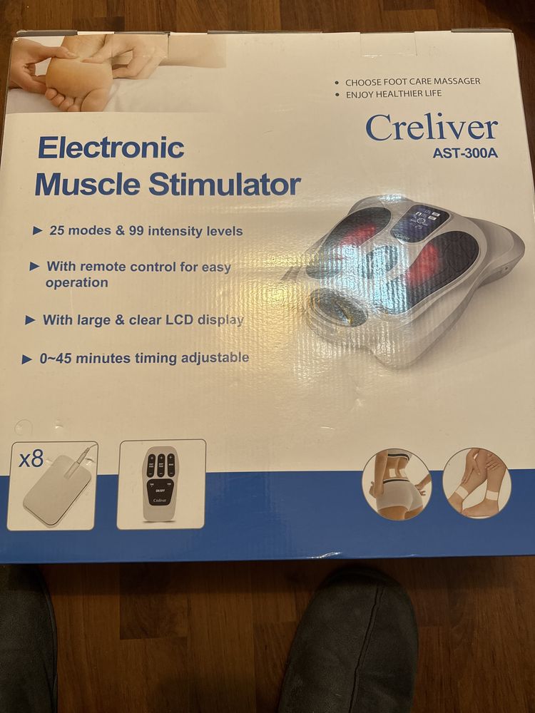 Dispozitiv de masaj si stimulare a muschilor pt picioare
