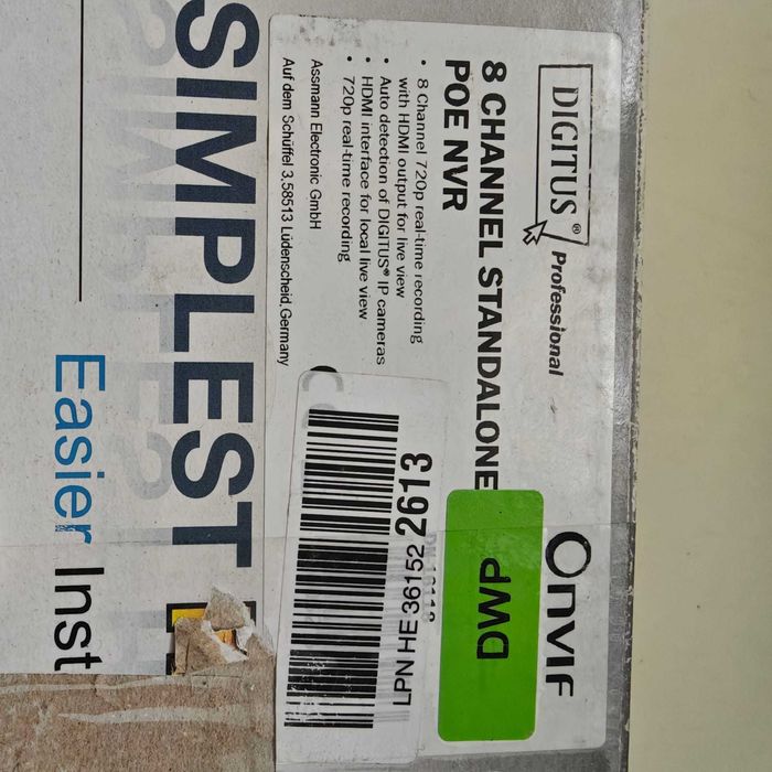 NVR DIGITUS 8 Kanal standalone PoE