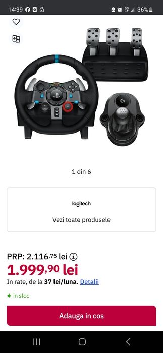 Vand Urgent Volan Logitech G29 cu schimator