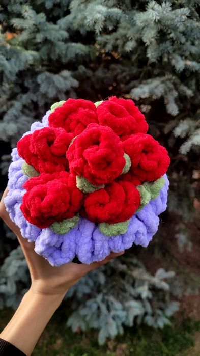 Buchet de trandafiri croșetat