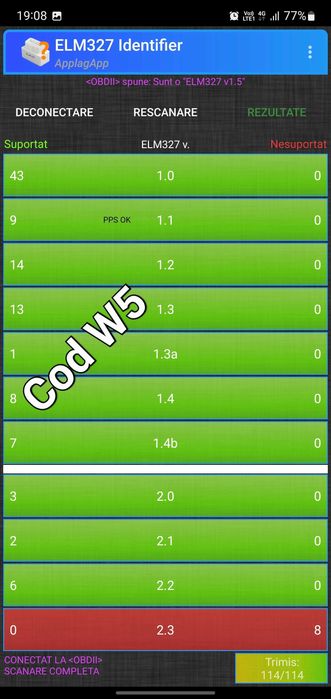 Tester Profesional-Diagnoza Auto Multimarca-Bluetooth-ELM327-OBD2 - W5