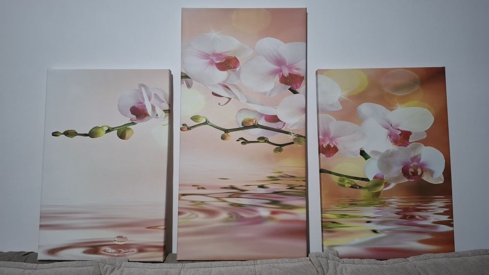 Tablou canvas orhidee (set 3 piese)