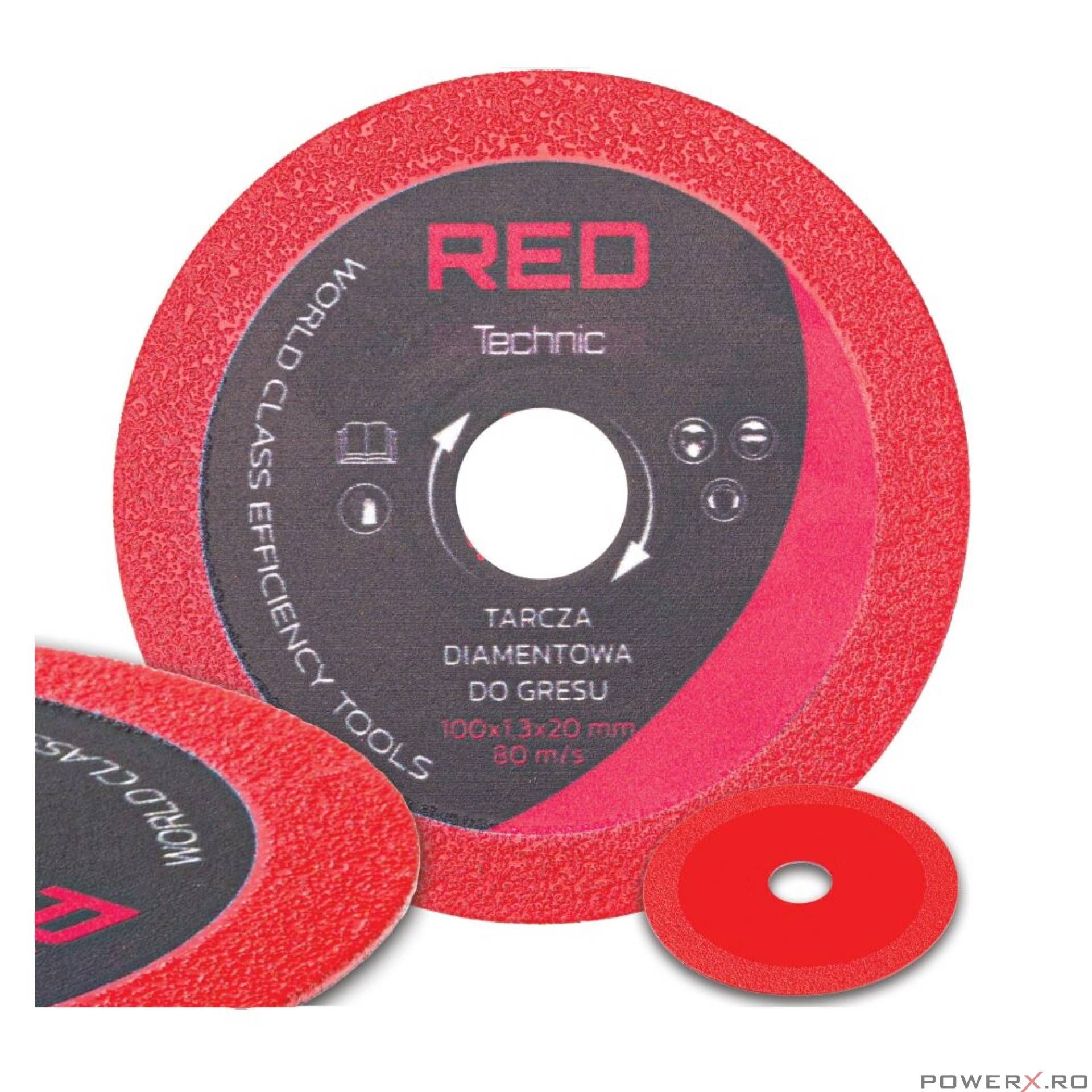 Disc pentru taiat placi ceramice, diametru 100mm, 100x1.3x20 mm, Red