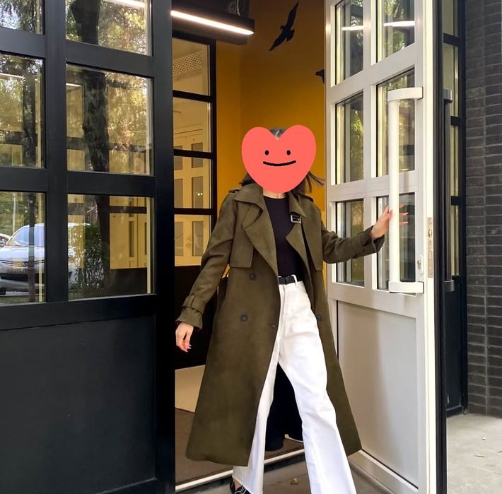 Тренч цвета хаки