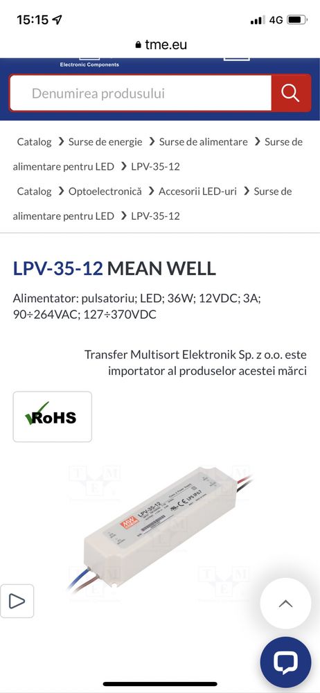 Surse alimentare led 12V Mean Well