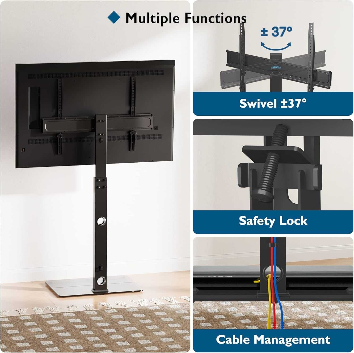 Регулируема TV стойка за 30-70 телевизори Bontec въртяща се, Max 40 кг