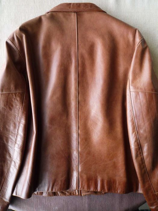 Кожено яке от естествена кожа „Giovanni“, цвят светло кафяв