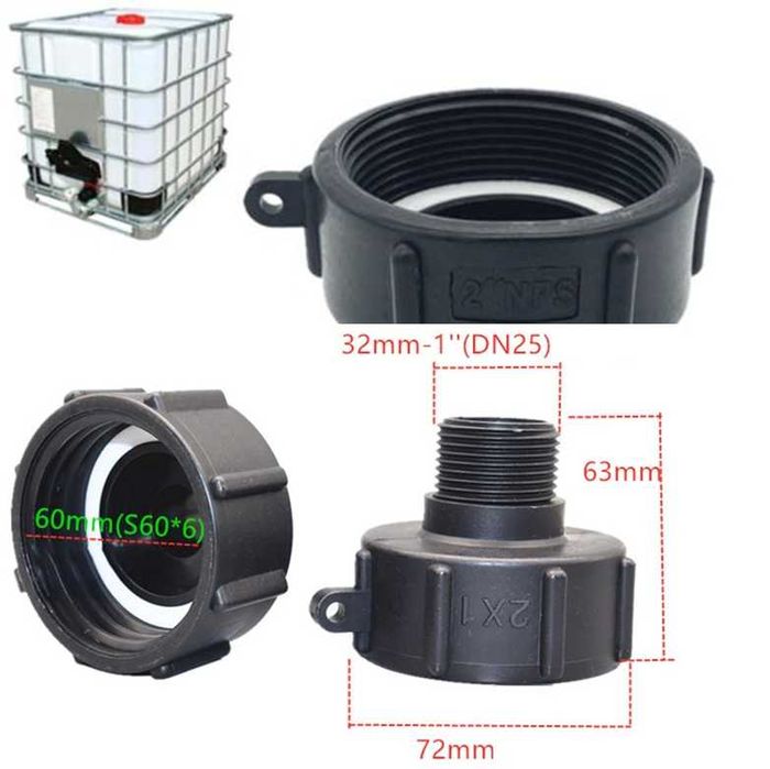 Duza conectare furtun pentru butoi container cub IBC 1000l. Nou