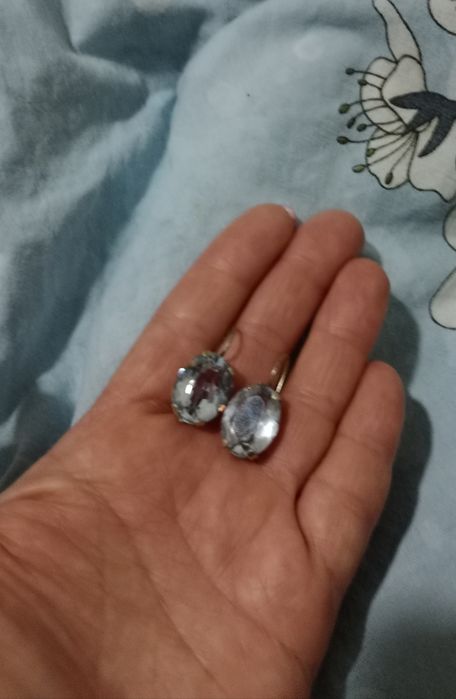 Серьги серебро топаз