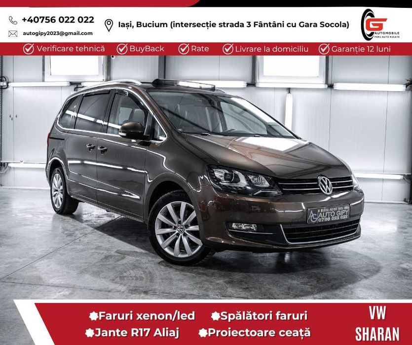 VW SHARAN 7Locuri Diesel CP177 Piele Navi Xenon Trapă Climatronic etc.