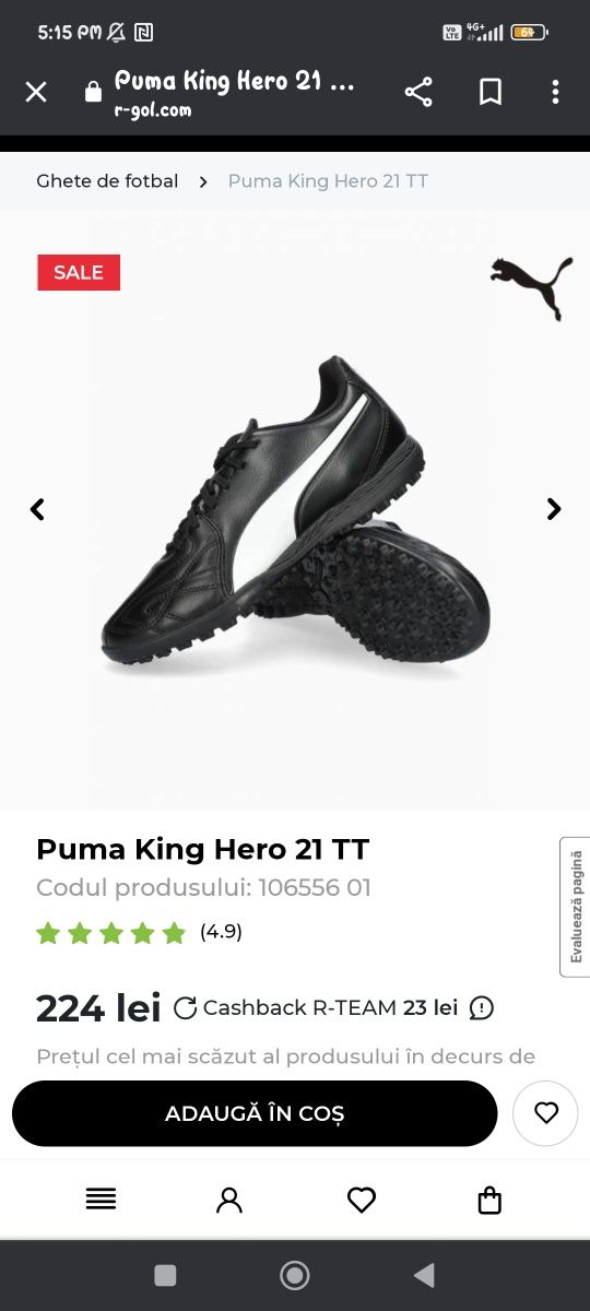 NOU NOUT Ghete de fotbal de piele puma 42.5