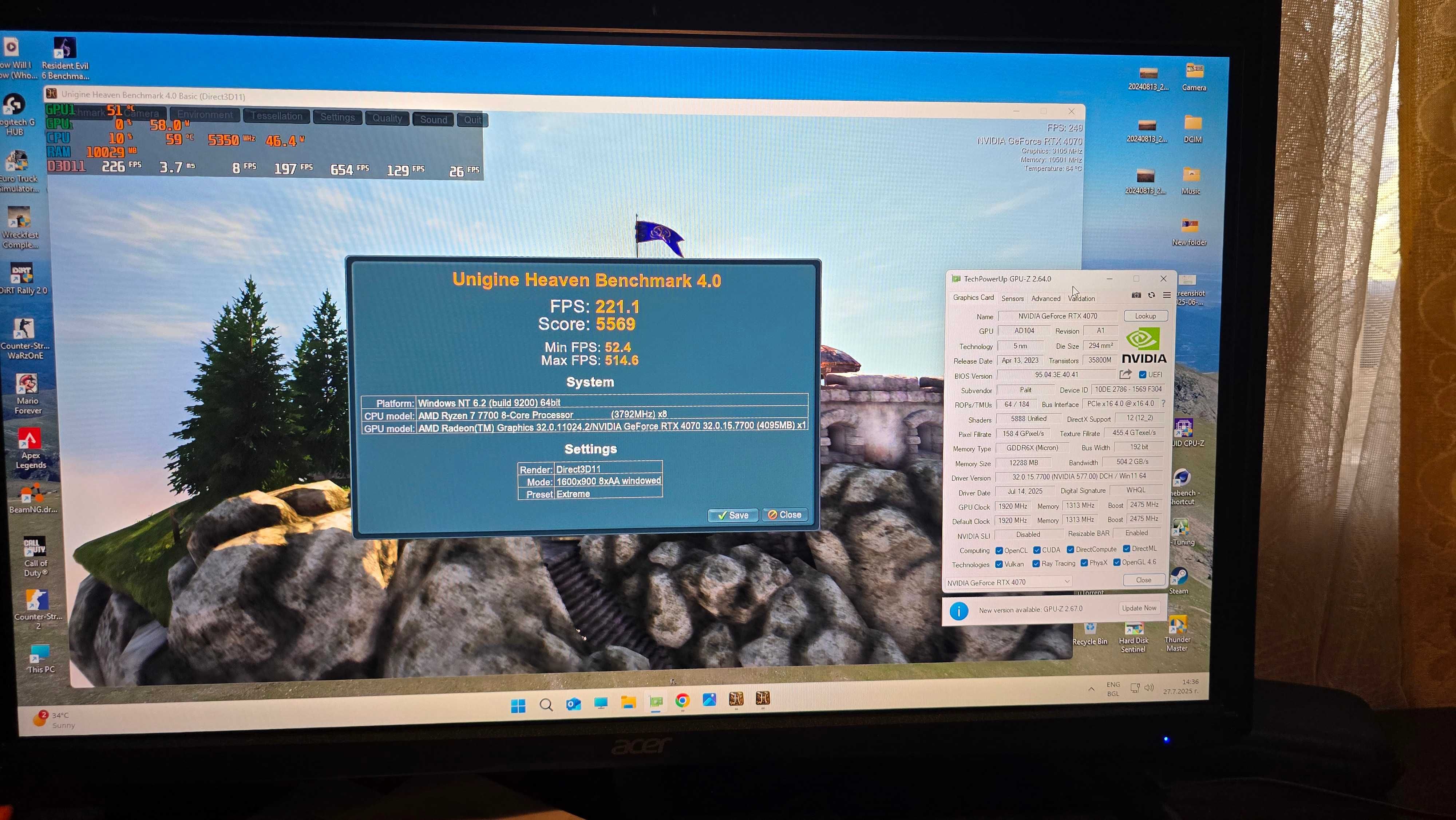 Видео карта Palit Jetstream rtx4070 12gb с Гаранция година и половина