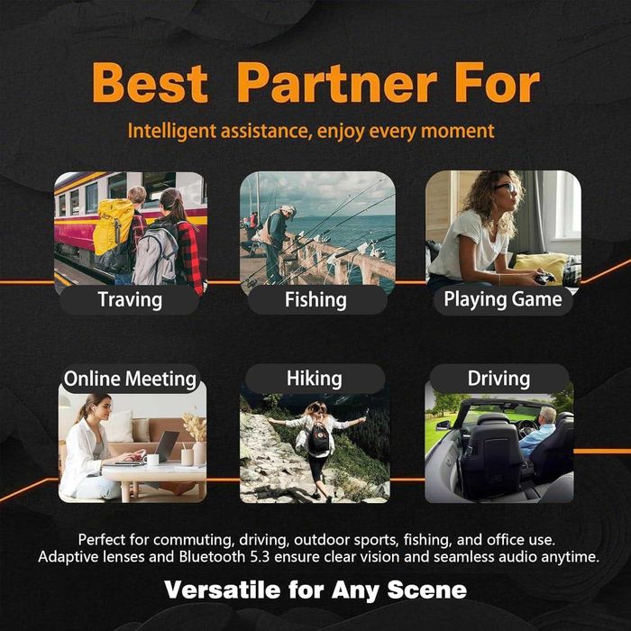 DTNO.1 DT W2 Smart AI Translation Glasses with Touch Controls