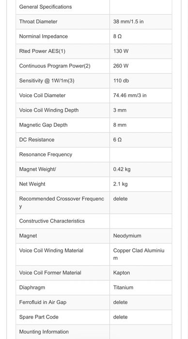 Driver inalte (b&c, 18 sound, p-audio, beyma, fbt, dynacord)