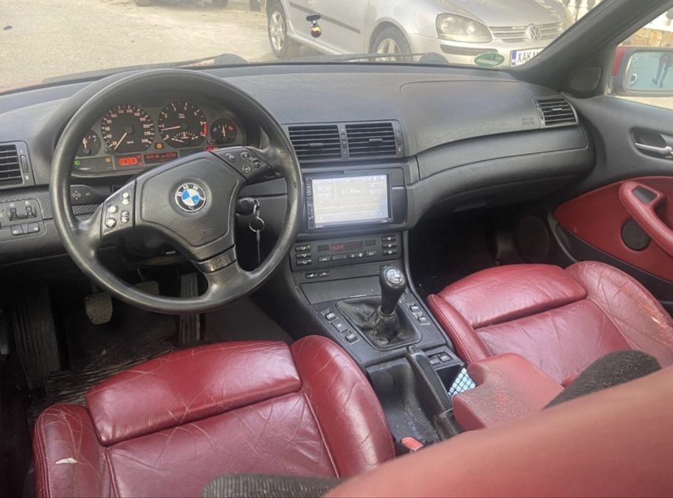 Interior rosu bmw e46 sedan
