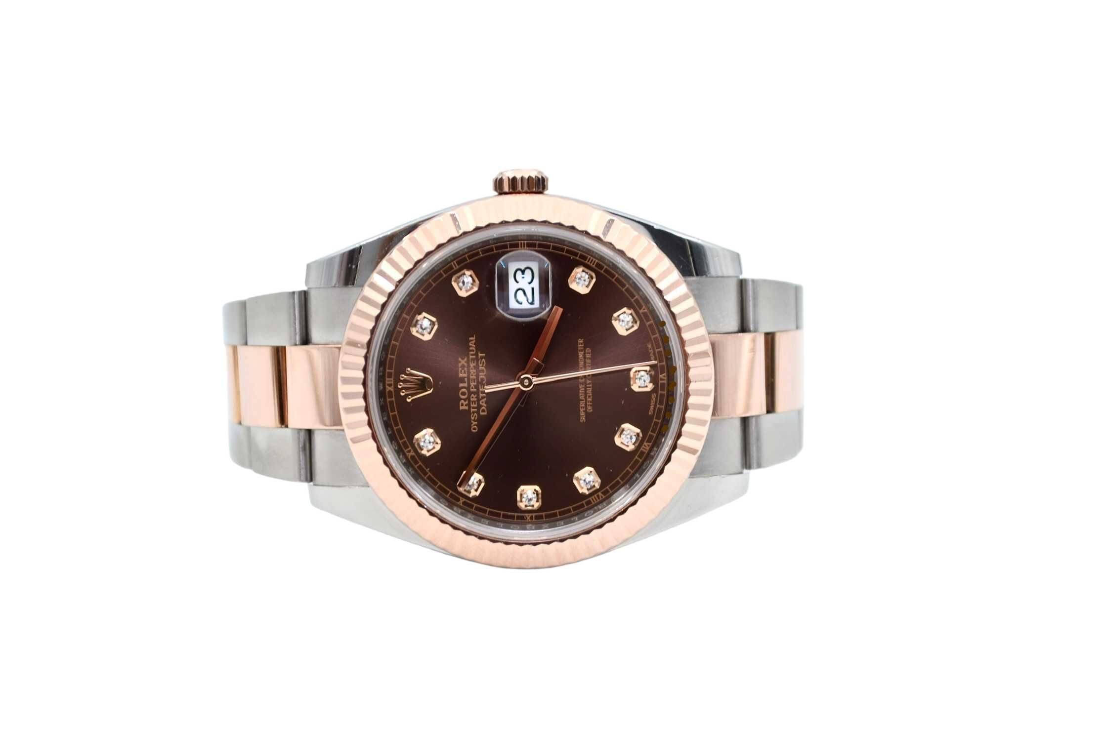 Ceas Rolex Datejust 41 Gold&Steel Chocolate Diamond Dial Ref 126331