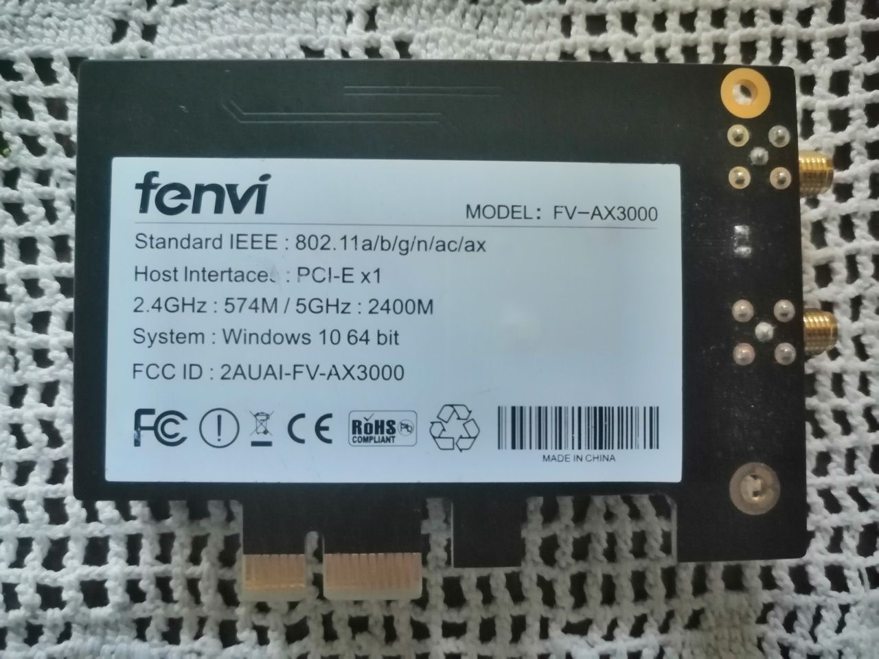 Fenvi 2974Mbps безжична мрежова карта bluetooth 5.0 Wifi6 адаптер