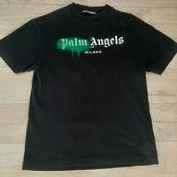 Tricou Palm Angels Original Spray Paint Negru Cu Verde