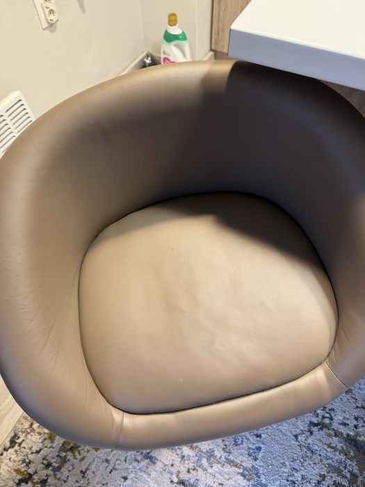 Бар стол, кожен, кафяв