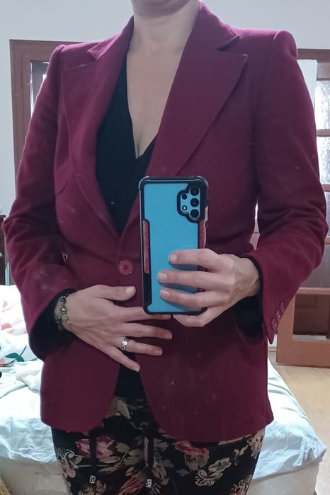 Sacou elegant dama 80% lână, culoare superba fucsia, mărimea 40