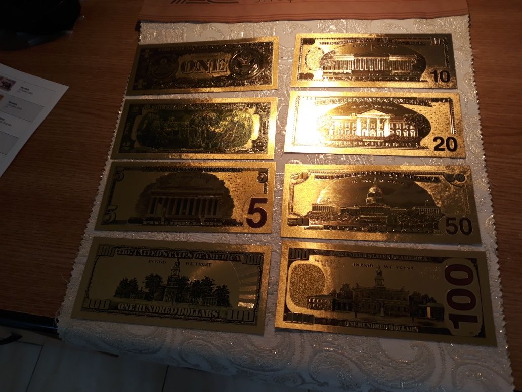 Bancnote placate cu aur 24karate
