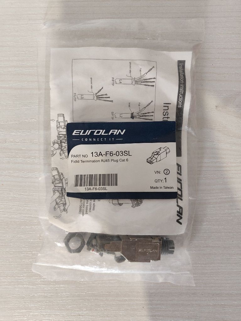 RJ45 Cat6 коннектор Eurolan 13A-F6-03SL