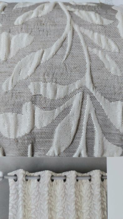 Draperii elegante set 2 bucati, nuante bej inchis si deschis pe inele