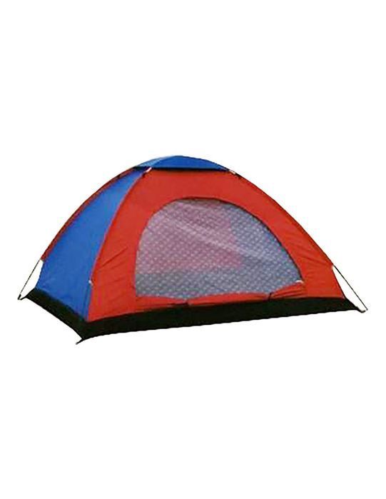 Cort camping 2 persoane cu plasa anti insecte - rosu,albastru
